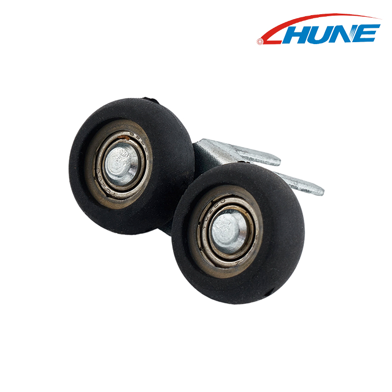 Juego de poleas con ruedas de nailon para puertas corredizas de armarios de aluminio