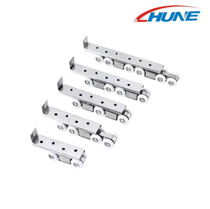 Polea de nailon POM con rodamiento para puerta de persiana de armario de aluminio