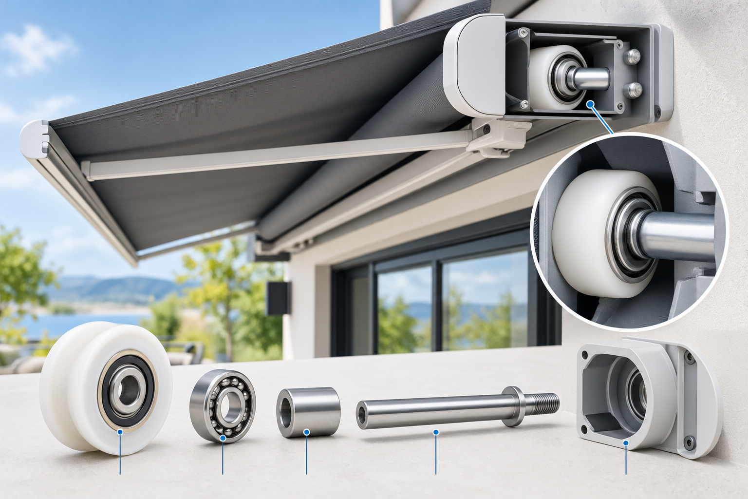 Awning Roller Bearing Installation Components